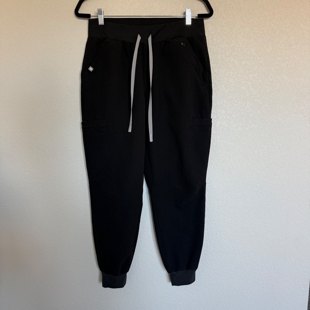 Figs Jogger Scrub Pants Black Womens Medium Petite W22SW2010P Healthcare Uniform